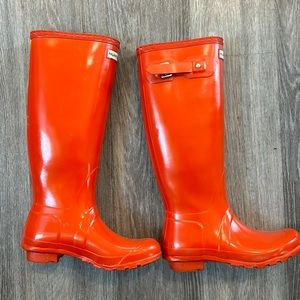 Hunter Rain Boots - Orange size 8